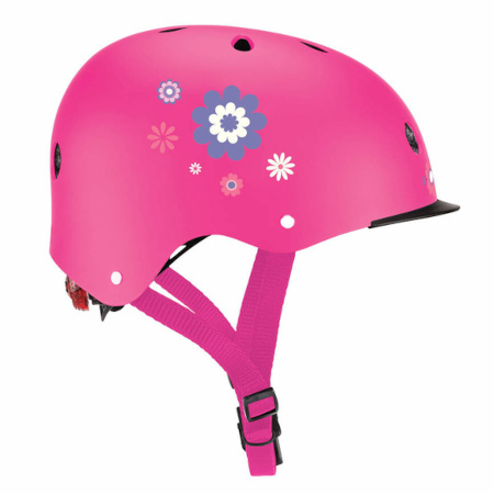 Kask dziecięcy XS/S różowy z kwiatami [48-53cm] (507-110-2)