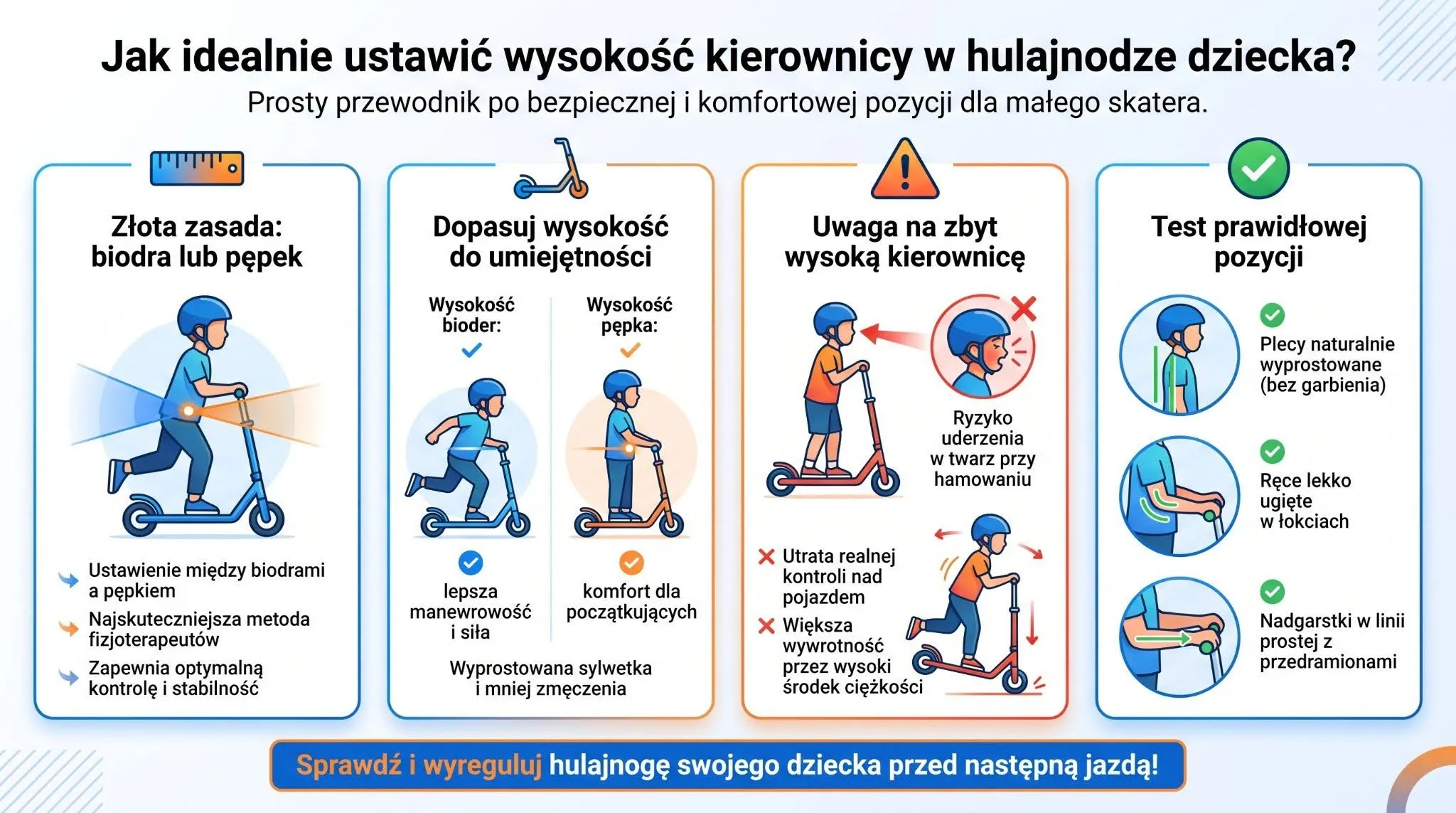Jak idealnie ustawić wysokość kierownicy w hulajnodze dziecka?