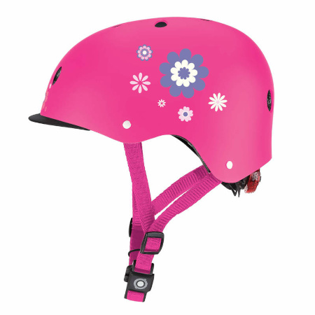Kask dziecięcy XS/S różowy z kwiatami [48-53cm] (507-110-2)
