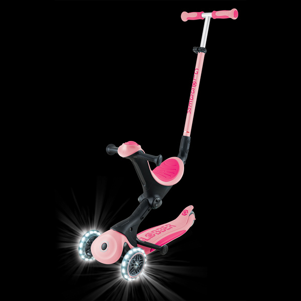 GO•UP DELUXE LIGHTS - hulajnoga trójkołowa z siedziskiem - Pastel Pink (646-710-2)