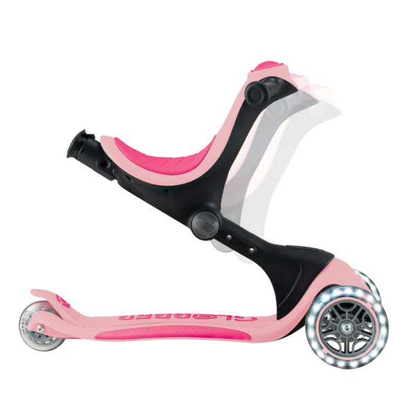 GO•UP DELUXE LIGHTS - hulajnoga trójkołowa z siedziskiem - Pastel Pink (646-710-2)