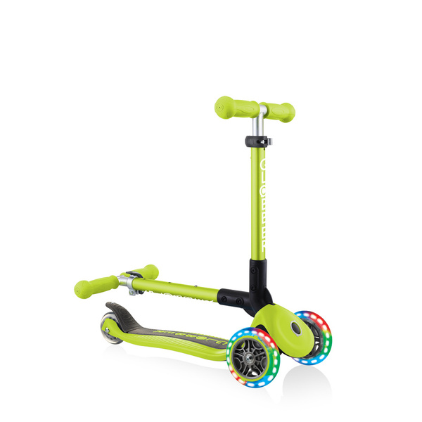 JUNIOR FOLDABLE LIGHTS - hulajnoga trójkołowa - Lime Green (437-106)